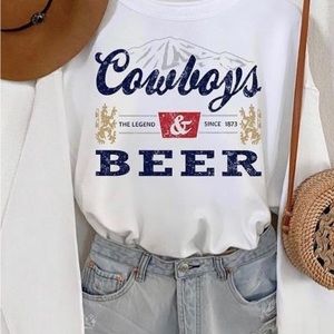 📢❤️LAST ONE!!New oversized cowboy’s and beer long sleeve sweater!